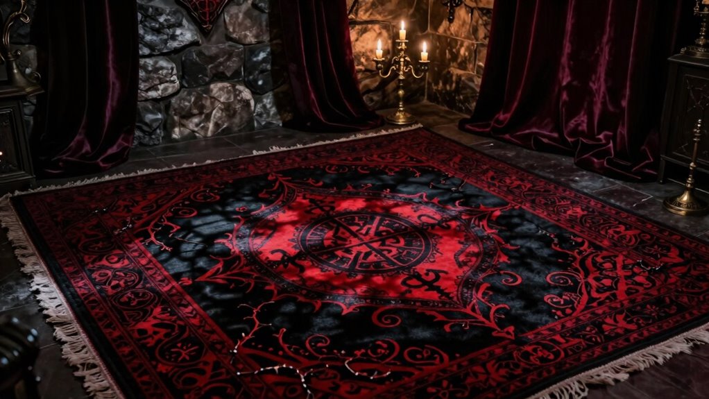 gothic rugs in paranormal rooms