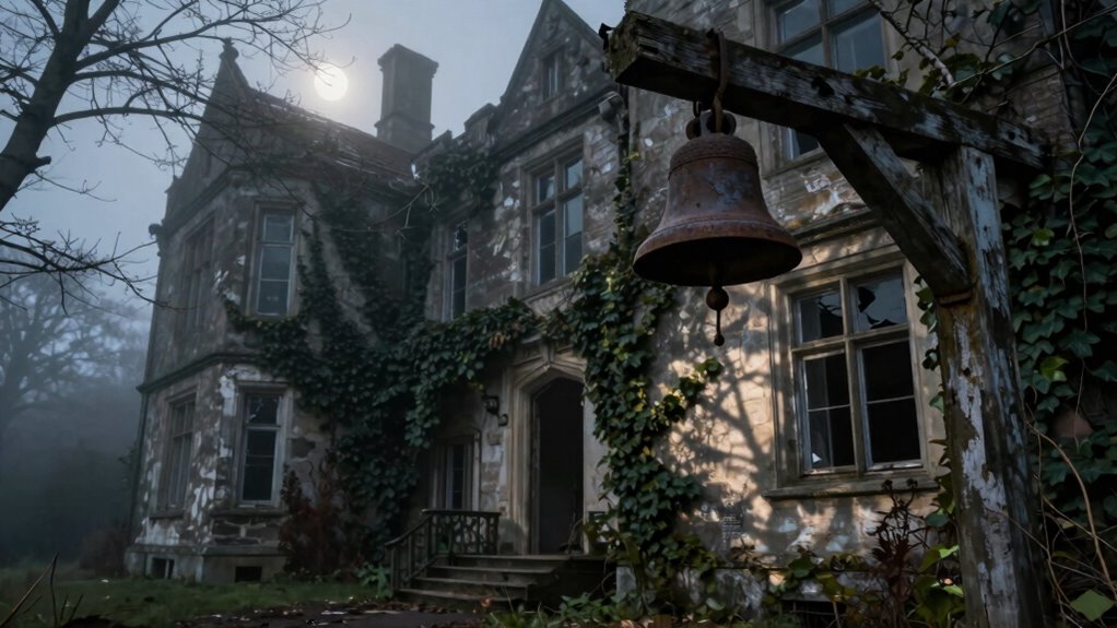haunted estate with mysterious bell