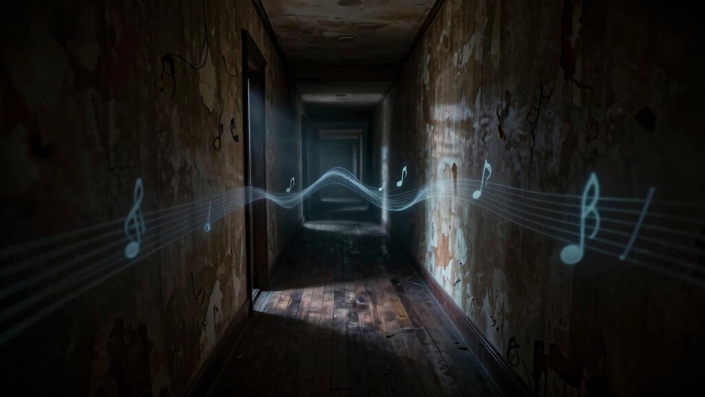 haunting melodies in abandoned corridor