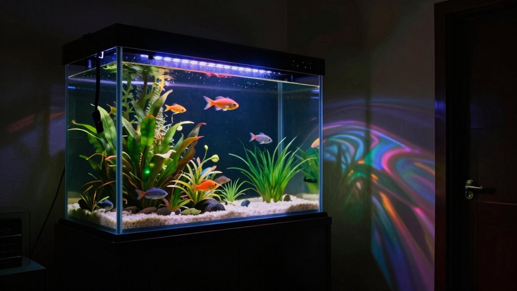 illuminated tranquil aquatic environment