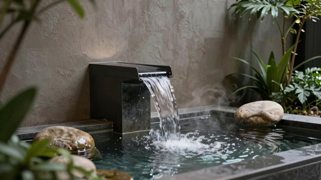 indoor fountains create calming ambiance