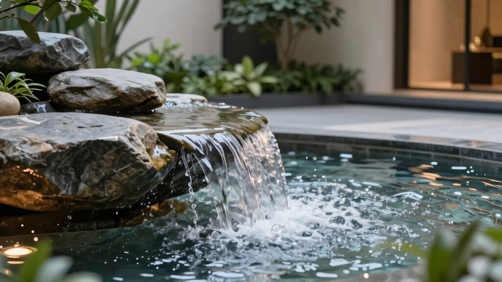 indoor tranquility through flowing water