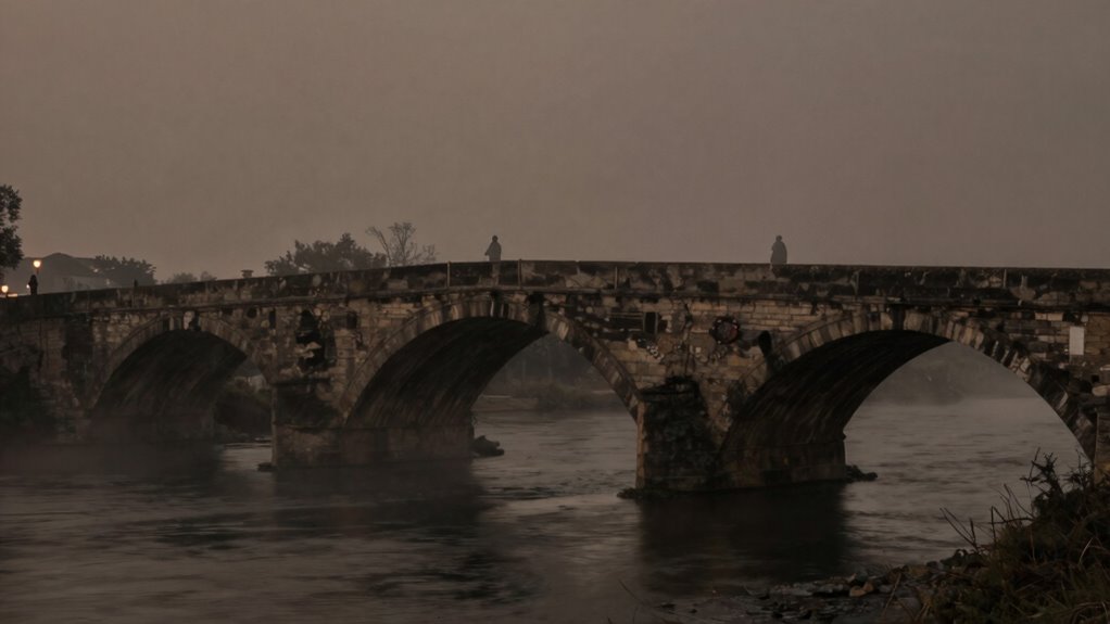 mysterious figure on bridge