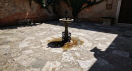 shadow surrounds the courtyard