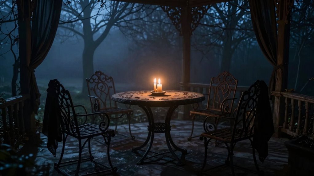 spooky shadowy outdoor setup