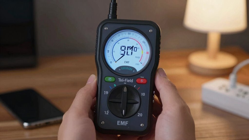 using calibrated tri field emf meters