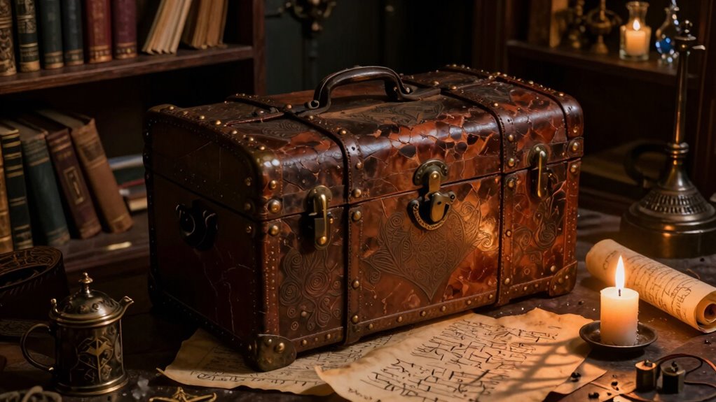 vintage trunks in occult rooms